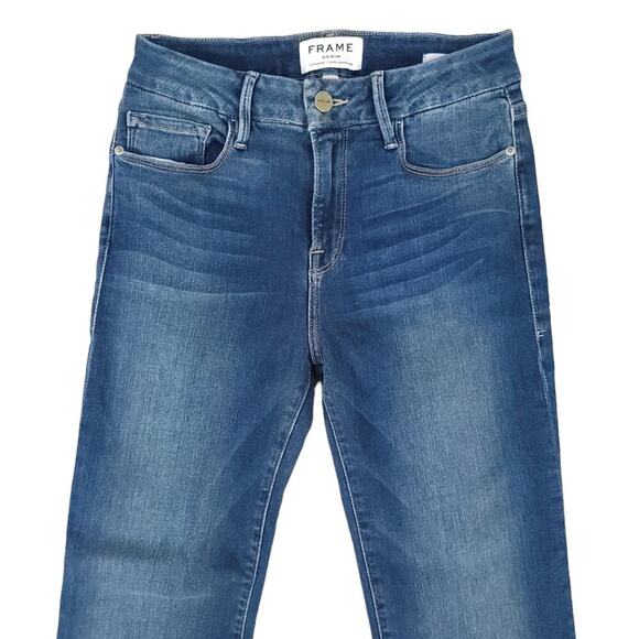 FRAME Denim Jeans Le Crop Mini Boot Reverse Overlock Cuff in Clifton - Picture 5 of 13